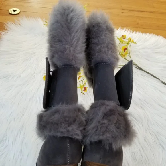 SELINA Gray Heeled Ankle Boots SIZE 9, Zip closure on the side. - Picture 12 of 16